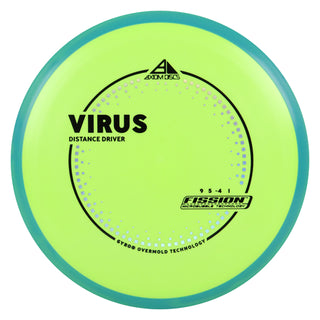 Axiom Discs Project Lab Coat Fission Virus Distance Driver 9/5/-4/1 DayGlo/Teal Blue 142 grams