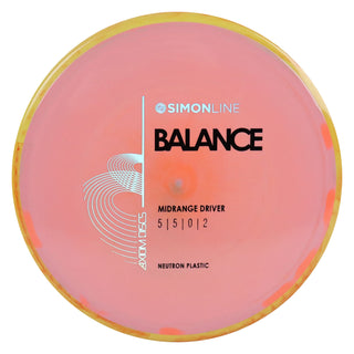 Axiom Disc Golf Neutron Balance Simon Lizotte Edition Midrange 5/5/0/2 Peach/Yellow Red 175 grams