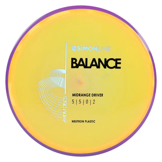 Axiom Disc Golf Neutron Balance Simon Lizotte Edition Midrange 5/5/0/2 Yellow/Purple Blend 176 grams
