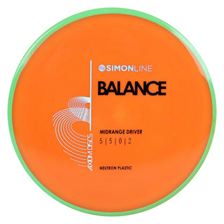 Axiom Disc Golf Neutron Balance Simon Lizotte Edition Midrange 5/5/0/2 Orange/Green 177 grams