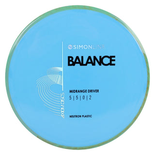 Axiom Disc Golf Neutron Balance Simon Lizotte Edition Midrange 5/5/0/2 Light Blue/Sage Blend 174 grams