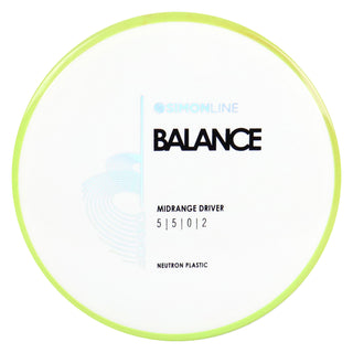 Axiom Disc Golf Neutron Balance Simon Lizotte Edition Midrange 5/5/0/2 White/Lime Blend 175 grams