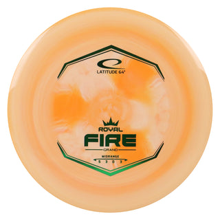 Latitude 64 Disc Golf Royal Grand Fire Midrange Disc 5/3/0/3 Light Orange/Green 177 grams