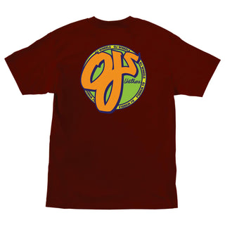 OJ Wheels Skateboard Shirt Standard Burgundy