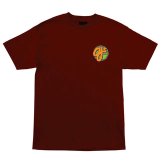 OJ Wheels Skateboard Shirt Standard Burgundy