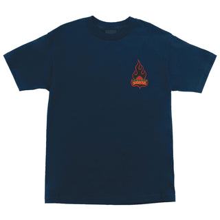 Creature Skateboard T-Shirts Logo Flame Navy