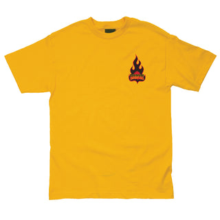 Creature Skateboards Shirt Logo Flame Gold