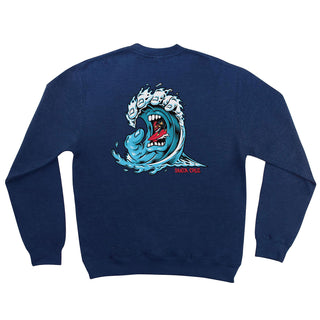 Santa Cruz Skateboards Hoody Screaming Wave Crew Neck Navy