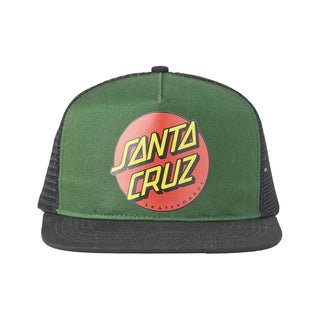 Santa Cruz Skateboards Hat Classic Dot Mesh Trucker  Dark Green/Black
