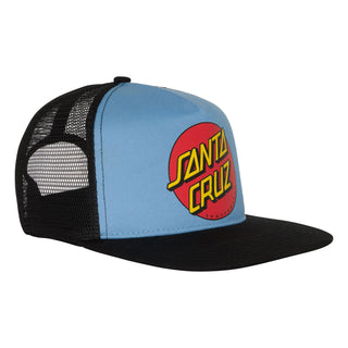 Santa Cruz Skateboard Hat Classic Dot Mesh Trucker Carolina Blue OS