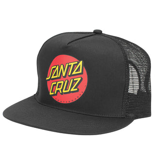 Santa Cruz Hat Classic Dot Mesh Trucker Black Cap