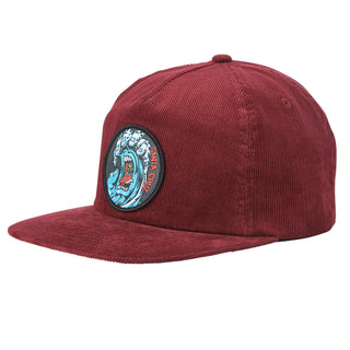 Santa Cruz Skateboards Hat Screaming Wave Strapback Maroon OS