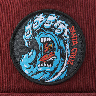 Santa Cruz Skateboards Hat Screaming Wave Strapback Maroon OS