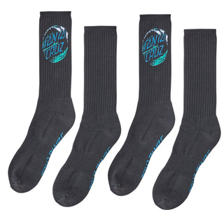 Santa Cruz Socks Cruz Crew 2-Pairs Heather Grey