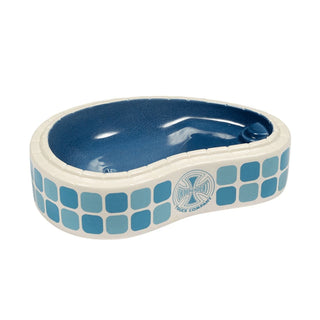 Independent Ceramic Pool Dish Tiled Cross Off White/Blue
