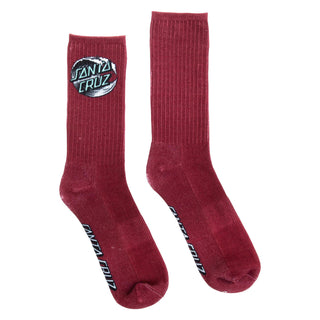 Santa Cruz Skateboards Socks Wave Dot Crew Burgundy/Grey/Teal