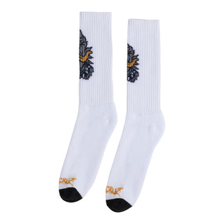 Santa Cruz Skateboards Socks Meek OG Slasher Hand Crew White