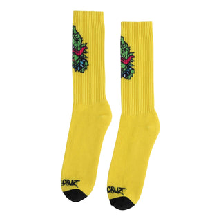 Santa Cruz Skateboards Socks Meek OG Slasher Hand Crew Yellow