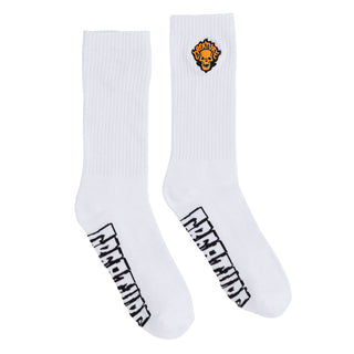 Creature Skateboards Socks Bonehead Flame Crew White