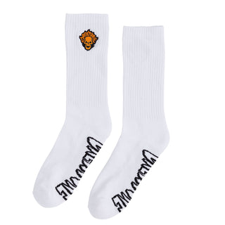 Creature Skateboards Socks Bonehead Flame Crew White