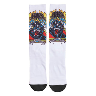 Santa Cruz Skateboards Socks Natas Screaming Panther Dress White