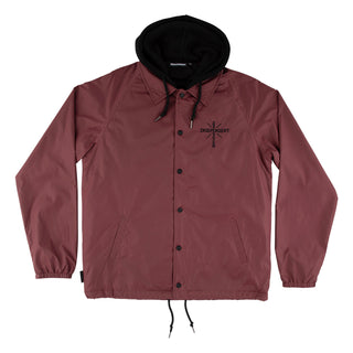Independent Trucks Coat Dressen Skull Rose Hooded Windbreaker Burgundy