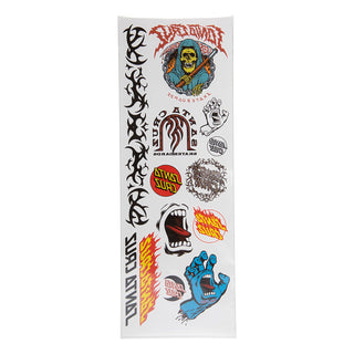 Santa Cruz Skateboards Sticker Tatted Temporary Tattoo Set Multi