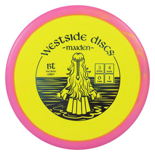 Westside Disc Golf BT Medium Orbit Maiden Putter 3/4/0/1 Yellow Pink/Slate 176 grams
