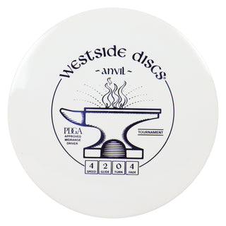 Westside Disc Golf Tournament Anvil Midrange 4/2/0/4 White/Indigo 173 grams