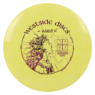 Westside Disc Golf Tournament Burst Bard Midrange 5/4/0/3 Yellow/Purple 175 grams