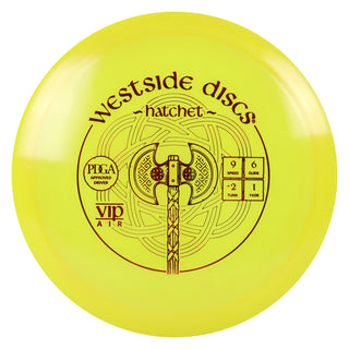 Westside Disc Golf VIP Air Hatchet Fairway Driver 9/6/-2/1 Yellow/Red 157 grams