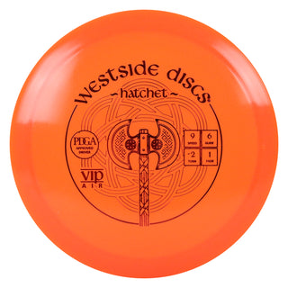 Westside Disc Golf VIP Air Hatchet Fairway Driver 9/6/-2/1 Orange/Red 157 grams