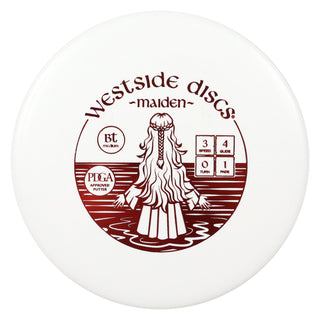 Westside Discs Disc Golf BT Medium Maiden Putter 3/4/0/1 White/Red 174 grams