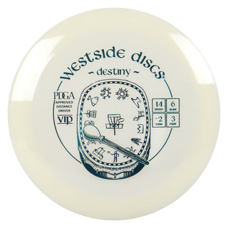 Westside Disc Golf VIP Destiny Distance Driver 14/6/-2/3 White/Turquoise 176 grams