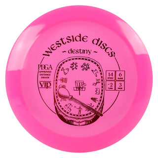 Westside Disc Golf VIP Destiny Distance Driver 14/6/-2/3 Pink/Red 173 grams