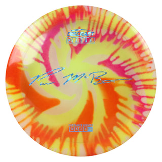 Discraft Disc Golf Paul McBeth Z Line Fly Dye Zeus Distance Driver 12/5/-1/3 DayGlo Red Swirl/Blue Shatter 173-174g