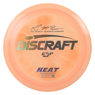 Discraft Disc Golf Paul McBeth Signature ESP Heat Distance Driver 9/6/-3/1 Orange/Gold Discs 160-163g
