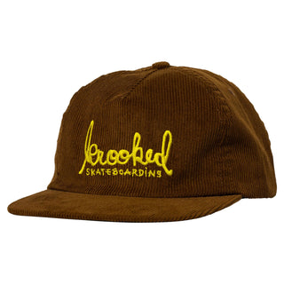 Krooked Skateboards Hat Skript Snapback Brown/Gold