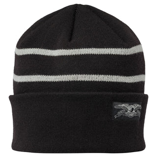 Anti Hero Skateboards Beanie Stock Eagle Label Stripe Cuff Black/Grey