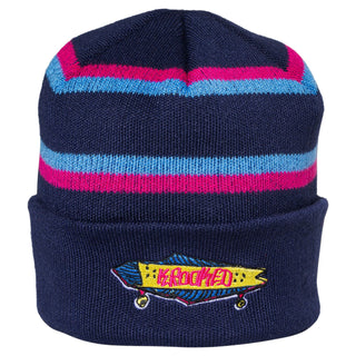 Krooked Skateboards Beanie Bored Cuff Navy/Blue/Magenta