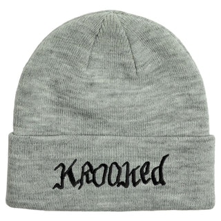 Krooked Skateboards Beanie Double OK Script Cuff Heather Grey