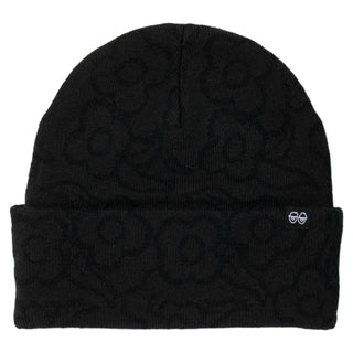 Krooked Skateboards Beanie Flowers Eyes Clip Cuff Black