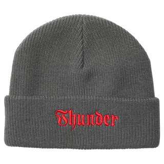 Thunder Skateboard Trucks Beanie Script Cuff Charcoal/Red