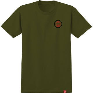 Spitfire Wheels Shirt Classic Swirl Overlay Military Green/Black/Red