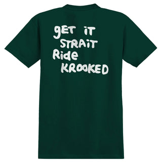 Krooked Skateboards Shirt Strait Eyes Forest/Black/White