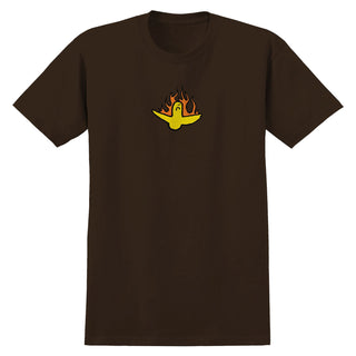Krooked Skateboards Shirt Fire Bird Dark Chocolate