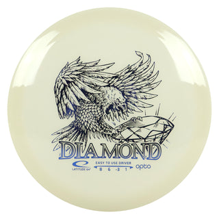 Latitude 64 Disc Golf Opto Diamond Distance Driver 8/6/-3/1 White/Indigo 157 grams