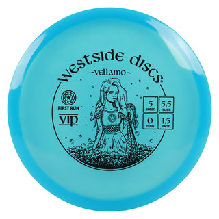 Westside Disc Golf First Run VIP Vellamo Midrange Disc 5/5.5/0/1.5 Blue/Black 175 grams