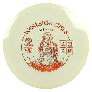 Westside Disc Golf First Run VIP Vellamo Midrange Disc 5/5.5/0/1.5 White/Orange 177 grams