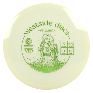 Westside Disc Golf First Run VIP Vellamo Midrange Disc 5/5.5/0/1.5 White/Olive 175 grams